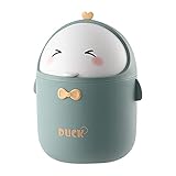 Kosmetikeimer Mülleimer Schwingdeckel, Tischmülleimer mit Deckel Mini Mülleimer Büro, Tischabfalleimer Badezimmer Mülleimer Cartoon Abfallbehälter für Büro Schreibtisch Kinderzimmer Küche Badezimmer