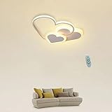 EMISOO LED-Deckenleuchte, dimmbar, Kinderzimmerlampe, Mädchenschlafzimmerlampen mit Fernbedienung, Liebesherz-Design, Acrylschirm, Esszimmer, dekoratives Licht