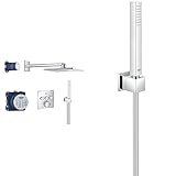 GROHE Grohtherm Smartcontrol | Duschsystem-Komplettset, inkl. Unterputz-Thermostat, chrom | 34706000 & Euphoria | Cube Stick Wandhalterset | 1 Strahlart | chrom |27703000