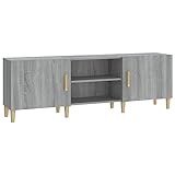 Makastle Lowboard TV Möbel mit Fächer und Ablagen, Sideboard Fernsehtisch Fernsehschrank HiFi-Schrank für Wohnzimmer & Schlafzimmer, Grau Sonoma 150x30x50 cm Holzwerkstoff