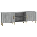 Makastle Lowboard TV Möbel mit Fächer und Ablagen, Sideboard Fernsehtisch Fernsehschrank HiFi-Schrank für Wohnzimmer & Schlafzimmer, Grau Sonoma 150x30x50 cm Holzwerkstoff