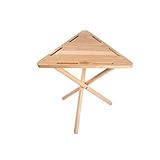 NOALED Camping Klapptisch Eiche Dreieck Tisch Outdoor Camping Picknick Tisch Einfach Faltbar Couchtisch Tisch Multifunktionstisch für Picknick Hinterhöfe Strand (Holz)