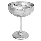 TREETDOBV Metall-Champagnerglas, Kelch aus Edelstahl 304, Rotweinbecher mit Graviertem Design, Hält Den Wein Kühl, Dekorative Becher für Bar, Party, Bankett, Hochzeit(Blumen-Ohrmuschelspiegel)