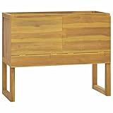 JUNZAI Badschrank, Bad Kommode, Badezimmer Möbel, Badzimmer Schrank, Aufbewahrungsschrank, Bad Schrank, 90x45x75 cm Massivholz Teak