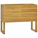 JUNZAI Badschrank, Bad Kommode, Badezimmer Möbel, Badzimmer Schrank, Aufbewahrungsschrank, Bad Schrank, 90x45x75 cm Massivholz Teak