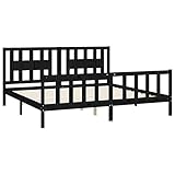 Tidyard Massivholzbett Bettgestell Bett Holzbett mit Kopfteil Futonbett Bettrahmen Lattenrost Schlafzimmerbett Seniorenbett Jugendbett Gästebett 180 x 200 cm (B x L) Massives Kiefernholz