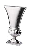 Vase Blumenvase Gefäß Pokalvase Dekovase Aluminium Silber, Deko Modern aus Metall, Wohnzimmer und Küche - 39 cm, 50 cm oder 58,5 cm (33x10x50 cm)