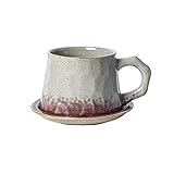 Tasse Becher 300 ML Vintage Kaffeetasse Hochwertige Grobe Keramik Tasse Mit Tasse Und Untertasse Handgemachte Keramik Wassertasse Teetasse Kaffeetassen