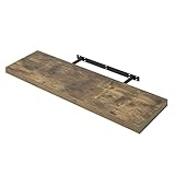 WOLTU Schweberegal Wandregal freischwebend Regal Wandboard Bücherregal Holz Board für Bücher, Bilder, Deko 100x23x3.8cm Vintagebraun RG9317hov