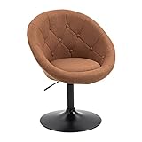 SVITA Havanna Sessel Lounge Clubsessel Drehsessel Stoff Cocktailsessel Retro Barhocker Braun