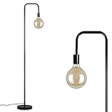 CBJKTX Stehlampe Wohnzimmer Vintage Standleuchte Schwarz mit Fußschalter Industrial Metall Stehleuchte Design Wohnzimmerlampe für Schlafzimmer Büro