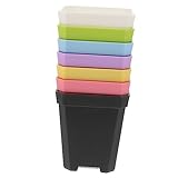 SEWACC 1 Set Kleine Blumentöpfe Für Zimmerpflanzen Innentöpfe Für Pflanzen Quadratischer Übertopf Bonsai-Topf Innen-Blumentopf Kindergarten Umpflanzen Pflanzgefäß