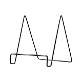 Schwarzer Metall-Ausstellungsständer, quadratischer Plattenhalter, Ausstellungsständer, Rahmenständer für Bild, dekorative Platte, Foto-Staffelei und künstlerische Arbeiten Küche (Black, One Size)