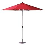 NOALED Garten-Mehrzweck-Sonnenschirm, 2,7 m, Kurbelmechanismus, Sonnenschirm, Aluminium, achteckig, Sonnenschirm, Dachkurbel, UV-beständig, für Strand/Pool/Terrasse/Außenschirme (rot) XXS