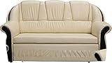 MOEBLO Sofa mit Schlaffunktion und Bettkasten, Couch für Wohnzimmer, Schlafsofa Federkern Sofagarnitur Polstersofa Wohnlandschaft - FILON (Beige (Soft 33))