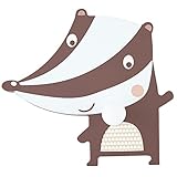 Bieco Garderobe Kinder Dachs | Kindergarderobe Holz | Garderoben Haken | Wandgarderobe Holz | Kleiderhaken Kinder | Garderobenleiste Kinder 12 cm | 1 Garderoben Haken | Garderobe Holz Wandhaken