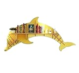 Bücherregal An Der Wand Befestigtes Bücherregal, Das An Der Wand Hängt, Einfache Bücherregale, Delfin-Bücherregal, Home-Office-Display-Regal Bücherschrank Aufbewahrungsregal ( Color : Yellow , Size :