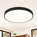 CBJKTX LED Deckenleuchte Schwarz Deckenlampe - 17W Badezimmerlampe Flach IP44 Wasserdicht Rund Modern Flurlampe für Küche Wohnzimmer Bad Schlafzimmer Flur Balkon Büro Eingang Keller