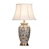 HALAHAI Tischleuchte Wohnzimmer Nachttischlampe American Classic Keramik Tischlampe Schreibtisch Tischlampen Vintage Bedside Hotel Nachttischlampe (Color : B, Size : Dimmer switch)