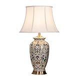 HALAHAI Tischleuchte Wohnzimmer Nachttischlampe American Classic Keramik Tischlampe Schreibtisch Tischlampen Vintage Bedside Hotel Nachttischlampe (Color : B, Size : Dimmer switch)