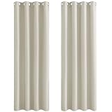 PONY DANCE Vorhänge Beige Blickdicht Wohnzimmer Gardinen mit Ösen 2-Set H 245 x B 140 cm Thermo Balkontür Curtains for Living Room, Hellbeige