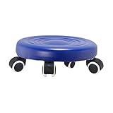 LOVIVER Niedriger Rollsitzhocker, 360° drehbarer Rollhocker, Schuhwechsel, geräuscharmer PU-Ledersitz, gepolsterter Universal-Rollhocker für Salons, Blau