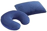Maximex Reisekissen mit Nackenstütze - Bequemes & kompaktes 2-in-1 Reisekissen mit Nackenstützkissen, Polystyrol, 32 x 10 x 20 cm