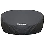 Planesium Premium Abdeckplane Sonneninsel RUND Abdeckhaube Liegeinsel Hülle Lounge Abdeckung Runder Schutzhülle Atmungsaktiv Wasserdicht Polyrattan (220cm Breite x HV 40cm HH 85cm, Anthrazit)