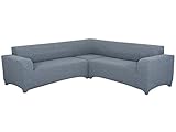 SODERBERGH Sofahusse Ecksofa Jacquard Stretch Bezug Dekoration Couch Polstersofa, Farbe Hussen:Grey 416, Größe:ohne Rüschen