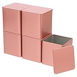 BELLIFFY 5 Stück Kleine Quadratische Dosen Aus Weißblech Für Süßigkeiten Blechdosen Mit Deckel Mini-Behälter Luftdichter Kaffeebehälter Quadratische Metalldosen Vorratsdosen Für