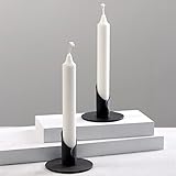 TABIAN 2 STK Metall Kerzenständer Schwarz 2,5 cm ø Satin Finish Matt Schwarz Kerzenhalter für Kommunionkerze Stabkerze Hochzeit Candlelight Dinner Zubehör