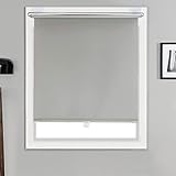 Rollos für Fenster,Saugnäpfen-Verdunklungsrollos,Einziehbar Leichtgewicht Gardinen,schnurlose Rolladen mit Federn,12 Größen,ohne Löcher montierbar,energiesparende Rollos,Grey-75×125cm（30 * 49in）