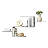 [en.casa] Schweberegal Flekkefjord 104 x 14,5 x 49,5 cm Wandregal mit 5 Ablagen Wandboard Hängeregal Betonoptik