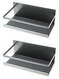 Luchs – 2er Set Magnetisches Regal für Kühlschrank aus Edelstahl, Hängeregal, Küchenregal, Gewürzregal, Kühlschrank Regal, Organizer inkl. 4 Haken (Anthrazit)