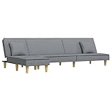 vidaXL Schlafsofa in L-Form Hellgrau 255x140x70 cm Stoff