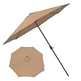 3 m Terrassenschirm Baldachin Beige Ersatz-Sonnenschirm Überdachung strapazierfähiges Polyester Bespannung Ersatzbezug für freischwingenden Sonnenschirm (Color : Khaki, Size : 2.7m+8 arms)