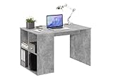 FMD Möbel Gent Schreibtisch, Holzwerkstoff, Beton LA, rechteckig