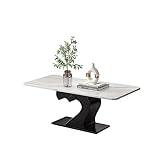 JHKZUDG Felsplatten Couchtisch Mit Kohlenstoffstahlrahmen,Für Geräumige Lagerung,Moderner Center Rock Couchtisch,Industriestil Für Wohnzimmer, Zuhause, Büro