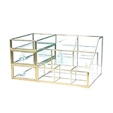 SOCUY Make Up Organizer Schmink Organizer Glas Kosmetik Aufbewahrungsbox Schminktisch Desktop Lippenstift Make-up Pinsel Regal Organizer Kosmetik Organizer Kosmetik Aufbewahrung