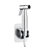 OUSIKA Hand-WC-Bidet-Sprühset-Set, Bidet-Sprühgerät for Toilette, Hand-Bidet-Sprühwasser-Set, WC-Sprühpistolen-Set for Waschbecken, Balkon, 2 m Teleskop-Schlauchhalterung, gebürstet Außenarmaturen (C