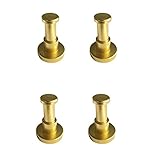 Haken, 4 Stück, bunte Wandhaken, Handtuchhaken, Kleiderhaken, Garderobenhaken, Kleiderhaken inklusive Schrauben und Bolzen für Badezimmer und Küchen (braun). (Gold)