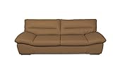 Mivano 3er-Ledersofa William / 3-Sitzer Sofa in Echtleder und modernem Design / 231 x 87 x 100 / Leder braun