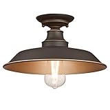 6370340 Einflammige Leuchte Iron Hill, 30 cm, zur Deckenmontage von Westinghouse Lighting für Innenbereiche, Ausführung in geölter Bronze mit Akzenten, Geölte Bronze