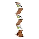 DISPLAY SALES Prospektständer Holz Zick-Zack | Zeitschriftenhalter für 5 x DIN A4 Prospekte | Prospekthalter aus Holz mit Prospektablage | Flyerhalter, Zeitschriftenständer, Buchaufsteller