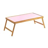 Klapptisch, Bett, Computertisch, Notebook, Schlafsaal, Massivholztisch, Heimschreibtisch, Schlafzimmer, Erkerfenster, Couchtisch (Farbe: Rosa, Größe: 50 x 30 x 22 cm)