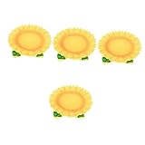 Garneck 4 Stück Halsketten-Organizer-Box Ringtablett Halskette Schmuckschatulle Snack-Servierteller Sonnenblumen-Essteller Sonnenblumen-Gewürzteller Snack-Teller