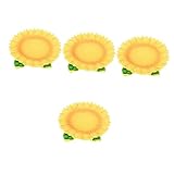 Garneck 4 Stück Halsketten-Organizer-Box Ringtablett Halskette Schmuckschatulle Snack-Servierteller Sonnenblumen-Essteller Sonnenblumen-Gewürzteller Snack-Teller