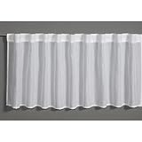 Gardinia Bistro-Gardine mit verdeckten Schlaufen, Transparent, Lichtdurchlässig, Scheibengardine, Jacquard-Voile, 140 x 45 cm, Weiß