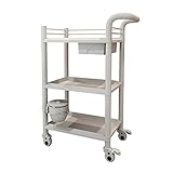 FLYIFE Beweglicher Handkarren, Rollwagen Für Schönheitssalons, Friseur-Rollwagen, Großer Rollwagen Mit 3 Etagen, Aufbewahrungswagen Für Schönheitssalons Für Badezimmer, Bar, Speisekammer, Inklusive Sc