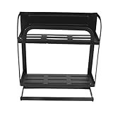 Kühlschrankregal, magnetisches Regal aus Eisenmaterial, klassisches Schwarz, maximales Gewicht 35 Pfund, praktisch, praktisch für Küche und Badezimmer